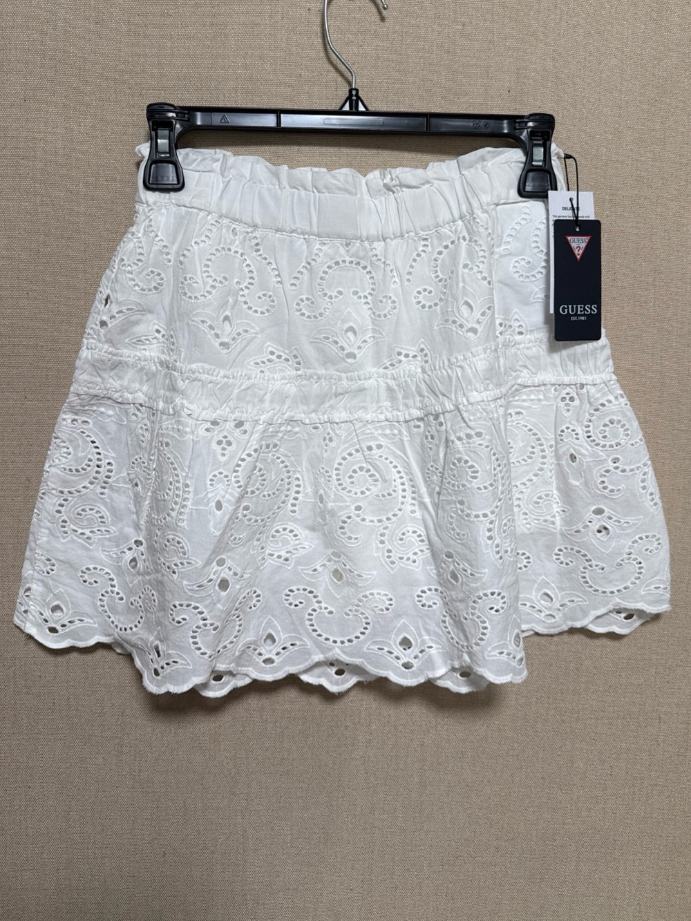 *New GUESS Girls' Sangallo White Eyelet Skort Size 14